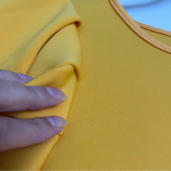 NWT New York & Company Short Sleeve Yellow Dress Size Large - Picture 2 of 9